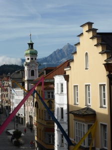 Innsbruck city centre from our hotel window, the next morning