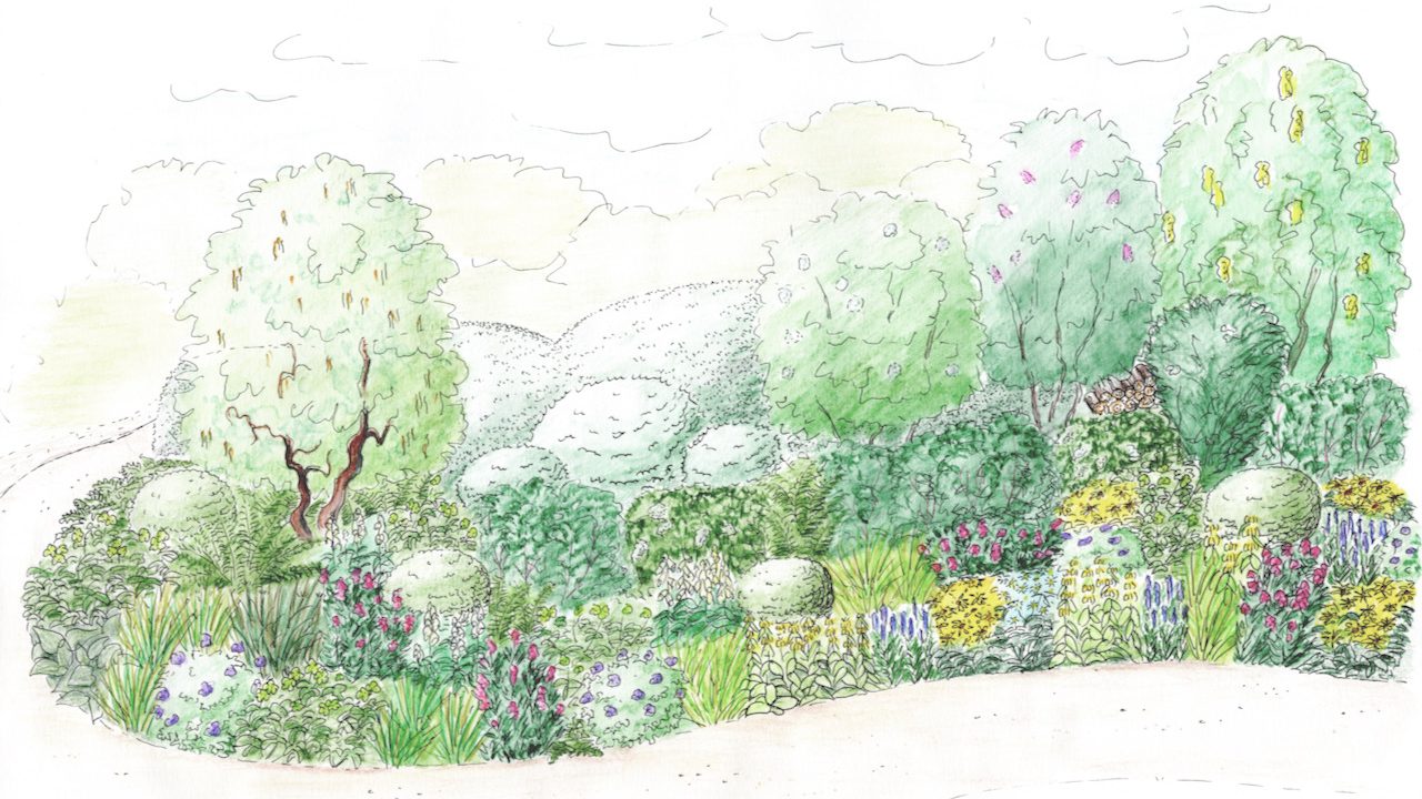The Garden in the Clouds, perspective (colour)